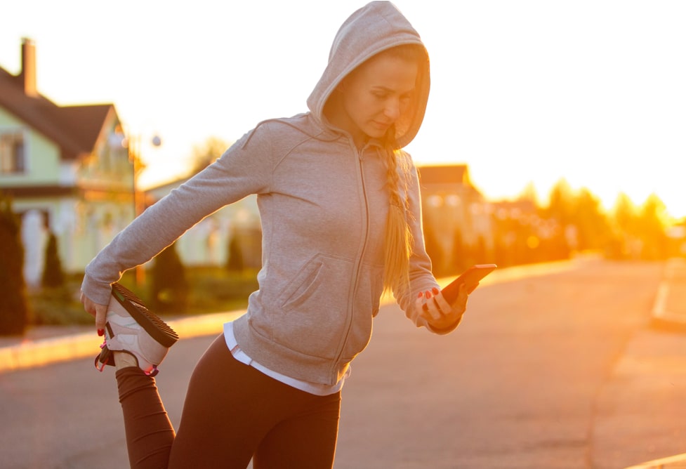 Woman stretching for morning exercise